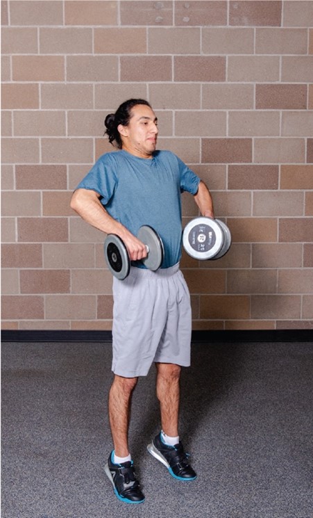 Dumbbell Hang Power Clean to Push Press upward